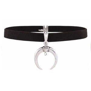 Black Choker Necklace for Women, Choker Necklace with Dainty Pendant